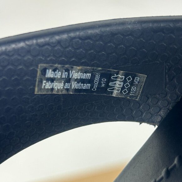 Crocs Monterey Wedge Toe Post Sandals Womens 10 Navy Blue White Casual - Picture 5 of 11